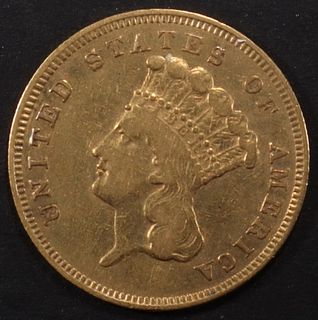 1855-S $3 GOLD PRINCESS AU
