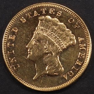 1874 $3 GOLD PRINCESS CH BU