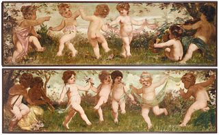 Two Victorian Allegorical Mural Paintings, Dance