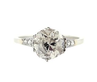 Art Deco Platinum 1.90ct Diamond Engagement Ring