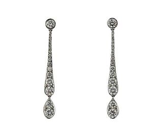 Tiffany &amp; Co Platinum Diamond Dangle Drop Earrings