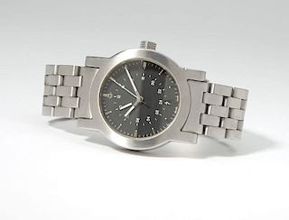 A Ventura V-Tronic Globe stainless steel watch