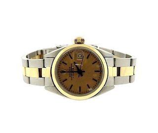 Rolex Oyster Date 14k Gold Steel Watch ref. 6916