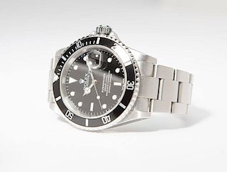 A Rolex Submariner stainless-steel wristwatch