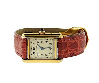 Cartier Tank Vermeil Sterling Silver Quartz Watch