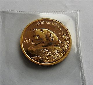 1999 China 0.5 Oz Gold Panda Coin