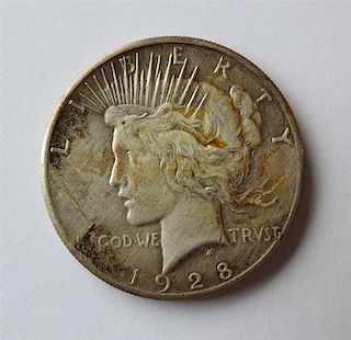 1928 Silver Peace Dollar US Coin