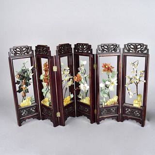 Vintage Chinese 6-Panel Table Screen