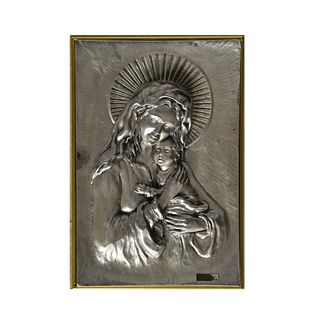 "Madonna" Italian Silver Clad Plaque