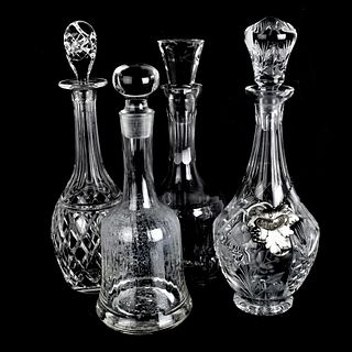 Group of Four Crystal Decanters