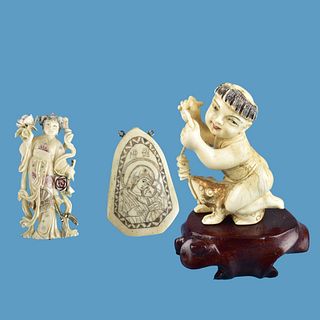 Three Assorted Carved Items