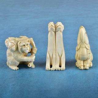 Three Antique Japanese Figurines