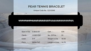 Tennis Bracelet Pear cut Diamond Set. Appraised Value: $69,000 