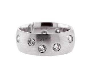 Platinum Diamond Wide Band Ring