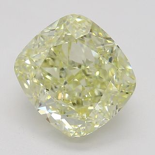 1.70 ct, Natural Fancy Light Yellow Even Color, VVS1, Cushion cut Diamond (GIA Graded), Appraised Value: $ 21,900 
