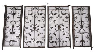 Four Piece Hinged Iron Fire Screen