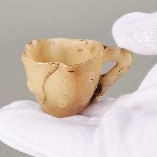 Small Chinese Carved Soapstone Root Cup