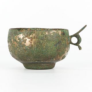 Chinese Silvered Copper Cup Likely Tang