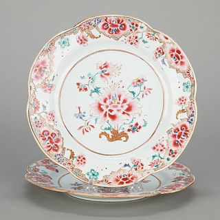 Pair 18th c. Chinese Famille Rose Plates