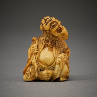 Chinese Carved Antler Netsuke