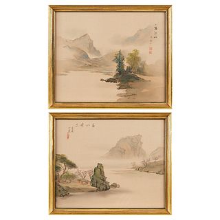Pair of 20th c. Japanese on Silk Paintings