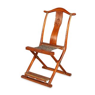 Antique Chinese Yoke-back Folding Chair