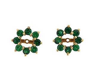 14K Gold Emerald Earring Jackets