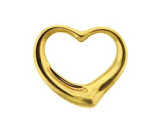Tiffany &amp; Co Elsa Peretti  18K Gold Open Heart Pendant
