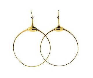Gucci 18k Gold Large Circle Hoop Earrings