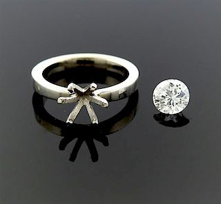 GIA 1.02ct D VS2 Diamond Platinum Engagement Ring