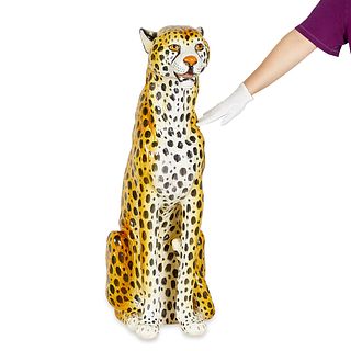 Large MCM Style Ceramic Cheetah