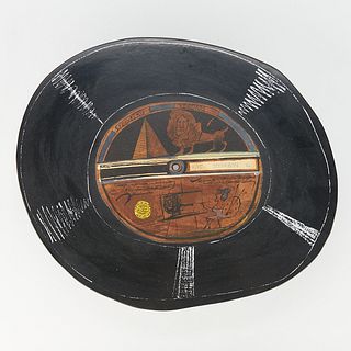 Saul Steinberg "Record" Lithograph on Steel 1966