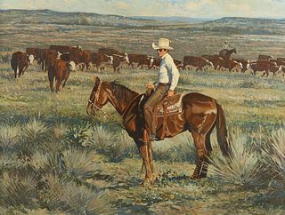 Tony Eubanks Cowboy Oil Painting 1981
