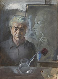 Xavier Gonzalez "Sibyl" Self-Portrait Painting