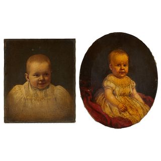 2 Barton S. Hays Oil Portraits of Children