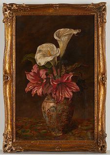 Still Life Painting w/ Lilies & Vase