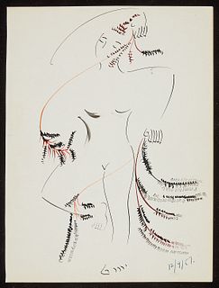 Irene Pereira Drawing Nude Dancing Figure 1957