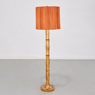French giltwood faux-bamboo floor lamp