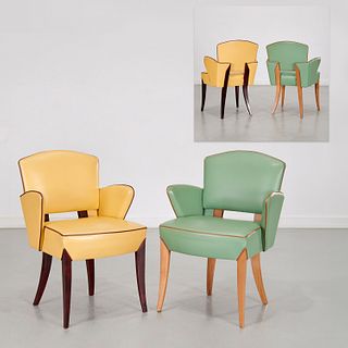 Nice pair Italian Modern leather armchairs