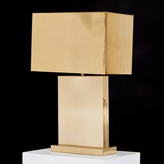 C. Jere (attrib.), brass table lamp with shade