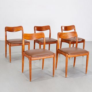 Set (5) Niels Moller teak dining chairs
