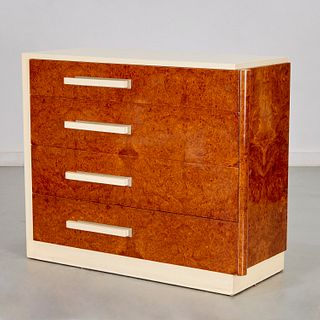Donald Deskey, burlwood and lacquered wood dresser