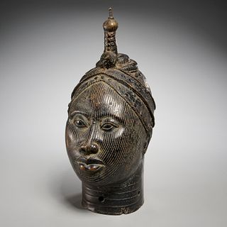 Yoruba People, large bronze Ife head of an Oni