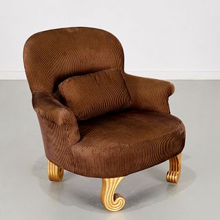 Custom Venetian style giltwood club chair