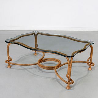Napoleon III style rope & tassel coffee table