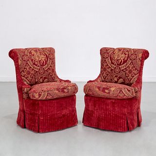 Pair Renzo Mongiardino (style) upholstered chairs