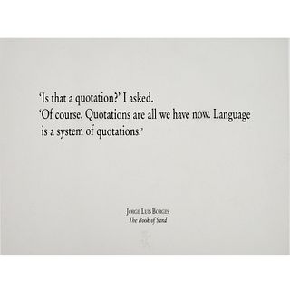 Joseph Kosuth, lithograph, 1995