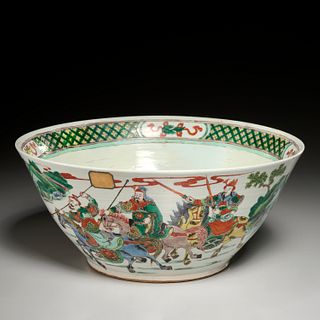 Large Chinese famille vert bowl, Kangxi mark