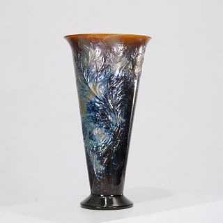 Emile Galle (attrib), large 'Aquatic' vase