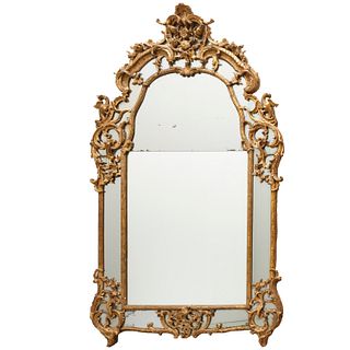 Large Louis XV giltwood pier mirror